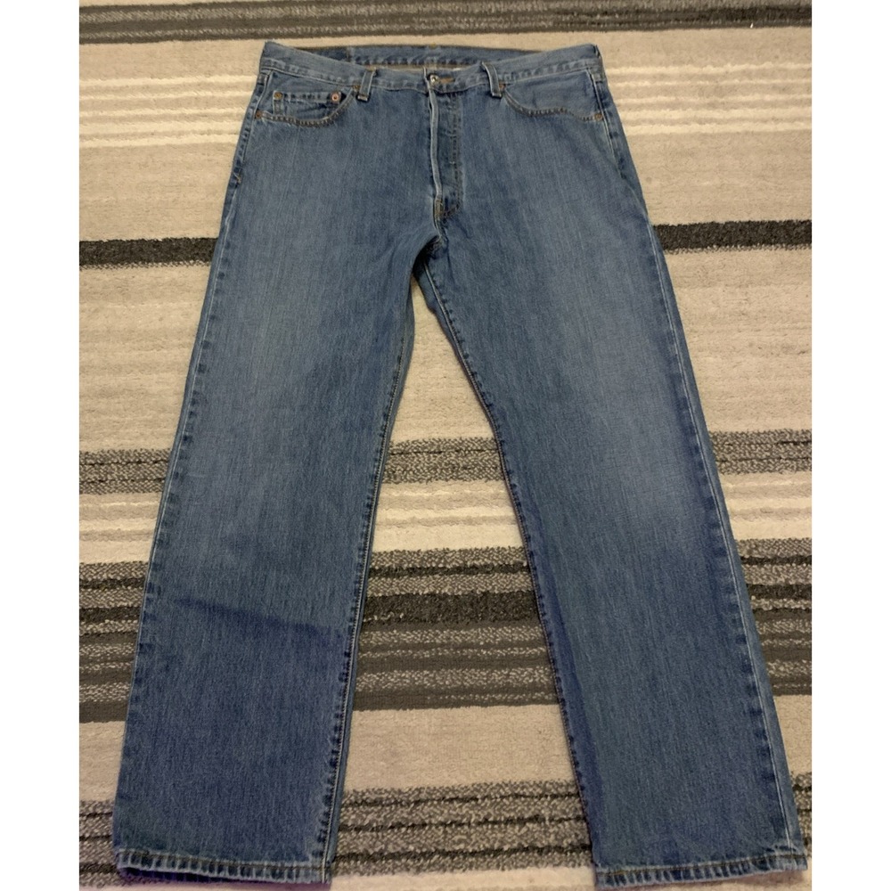 Y2K Levi's 501 Jeans Mens 36x30 Blue Button Fly Straight Leg WPL 423‎